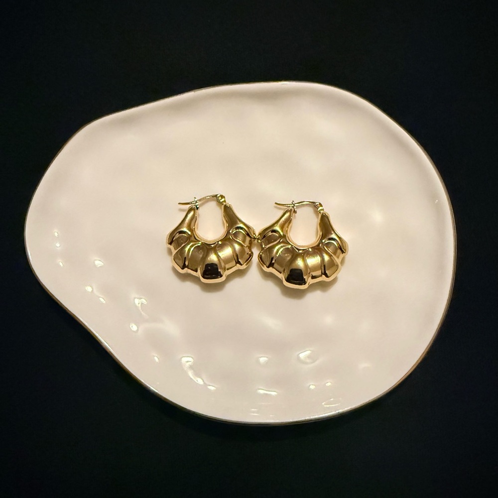 Crescent Gold Hoop Earrings